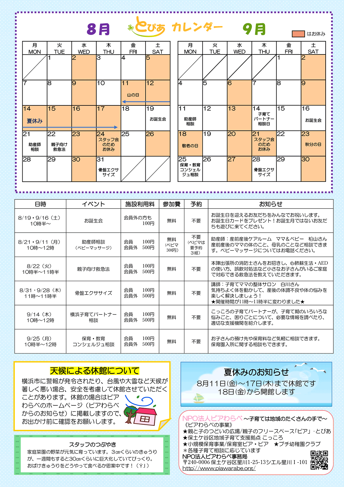 とぴあ通信・裏面